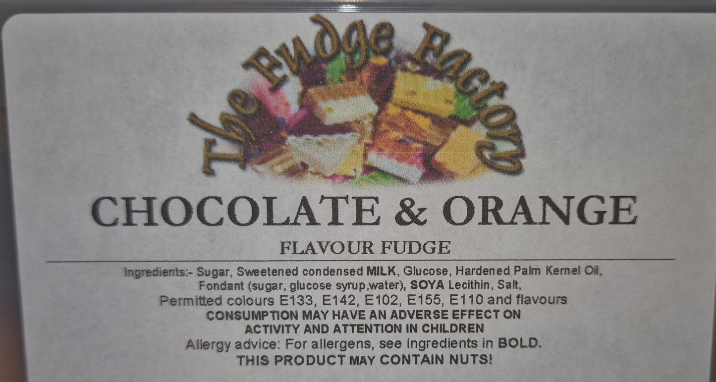 Fudge chocolate and orange 200g