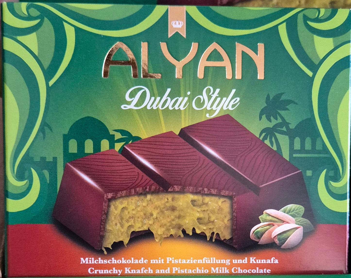 Alyan Dubai Style Chocolate Bar 100g