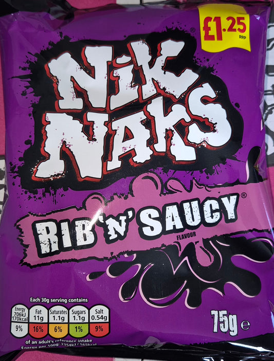 Nik naks rib n saucy 75g