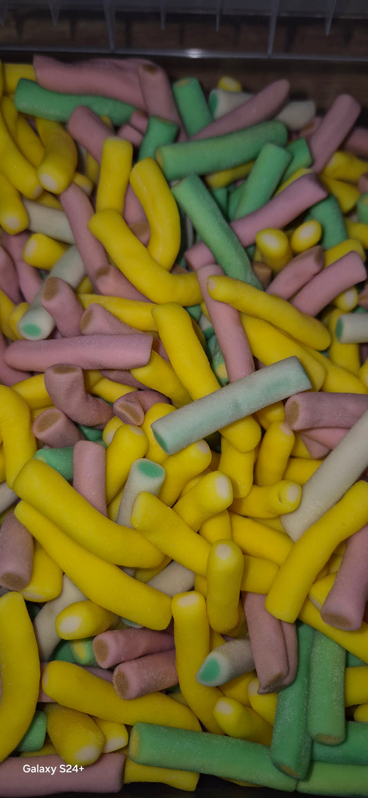 Rhubarb and custard pencils 100g
